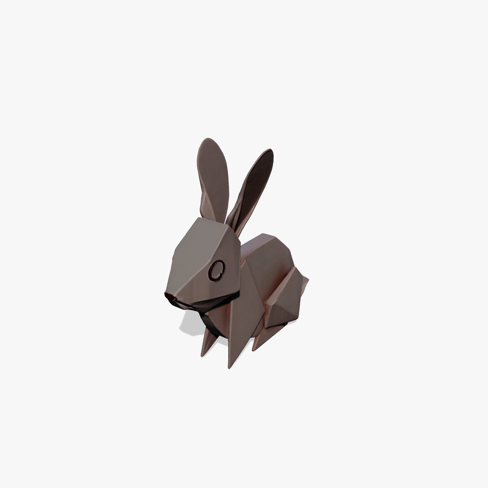 Playful Origami Rabbit Sculpture model pack